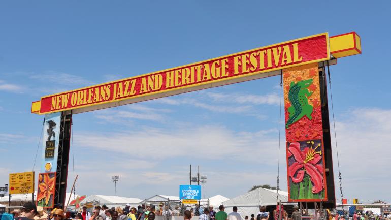Colorful entrance to the New Orleans Jazz and Heritage Festival Colorful entrance to the New Orleans Jazz and Heritage Festival
