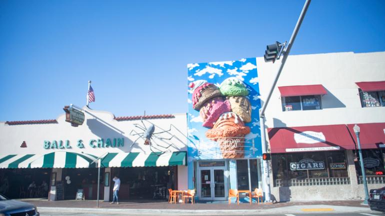 Popular bars and eateries lining Calle Ocho Popular bars and eateries lining Calle Ocho