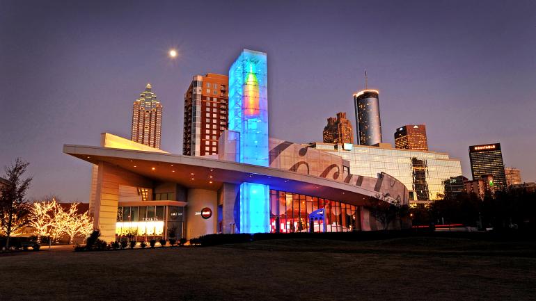 The World of Coca-Cola and the downtown Atlanta skyline The World of Coca-Cola and the downtown Atlanta skyline