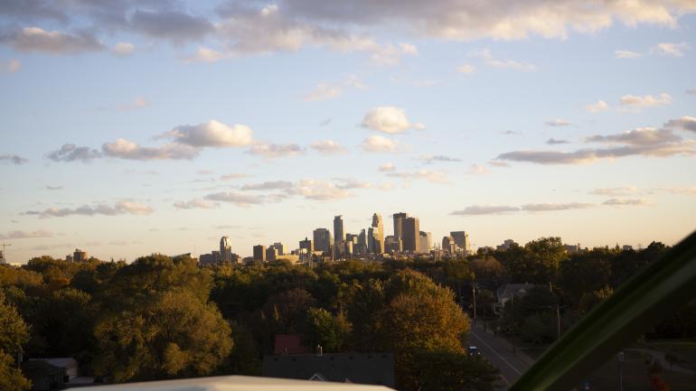 Taking in views of the Minneapolis skyline Taking in views of the Minneapolis skyline