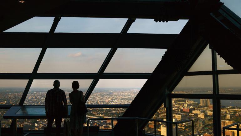 Viewing the Philadelphia skyline from the One Liberty Observation Deck Viewing the Philadelphia skyline from the One Liberty Observation Deck
