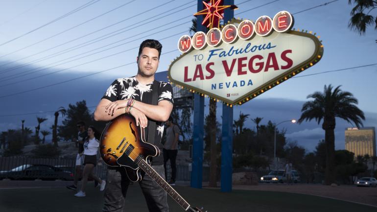 Moreno, posing with the famed Las Vegas sign Moreno, posing with the famed Las Vegas sign