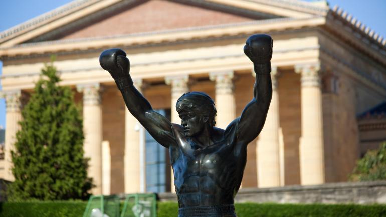 The iconic Rocky statue outside the Philadelphia Museum of Art in Pennsylvania The iconic Rocky statue outside the Philadelphia Museum of Art in Pennsylvania