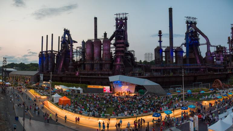 A Musikfest performance at SteelStacks, a performance venue in Bethlehem, Pennsylvania A Musikfest performance at SteelStacks, a performance venue in Bethlehem, Pennsylvania
