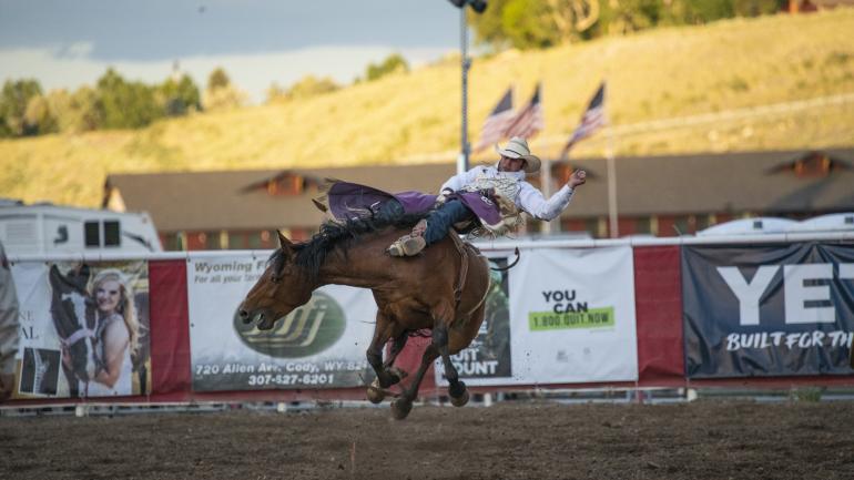 A competitor at the Cody Nite Rodeo in Wyoming A competitor at the Cody Nite Rodeo in Wyoming