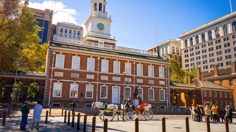 A view of Independence Hall in Philadelphia, Pennsylvania A view of Independence Hall in Philadelphia, Pennsylvania