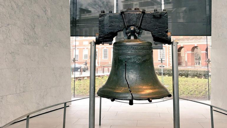 The Liberty Bell on display in Independence National Historical Park in Philadelphia, Pennsylvania The Liberty Bell on display in Independence National Historical Park in Philadelphia, Pennsylvania