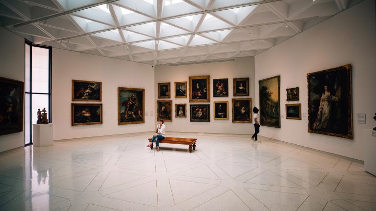Browsing the galleries in the Museo de Arte de Ponce Browsing the galleries in the Museo de Arte de Ponce