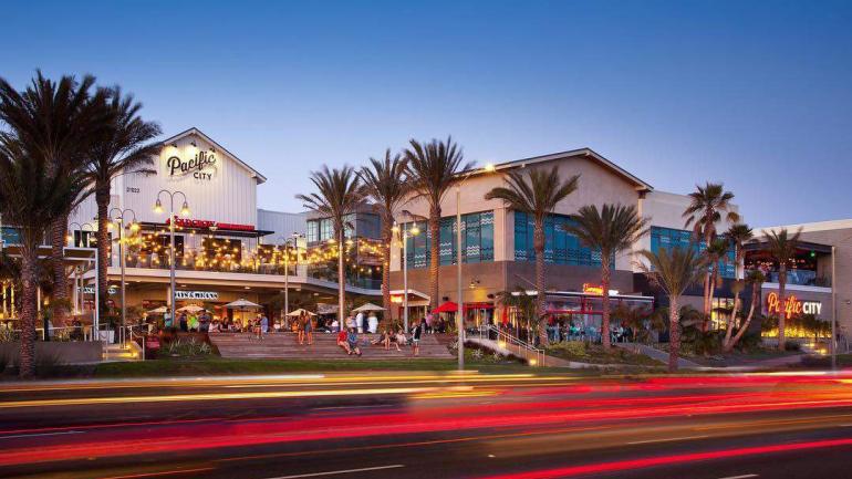 The evening scene at Pacific City, a local hub for shopping, dining and entertainment The evening scene at Pacific City, a local hub for shopping, dining and entertainment