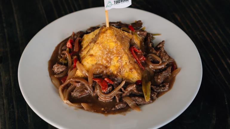 Mofongo, a Puerto Rican staple, served up in the Toro Verde Restaurant Mofongo, a Puerto Rican staple, served up in the Toro Verde Restaurant