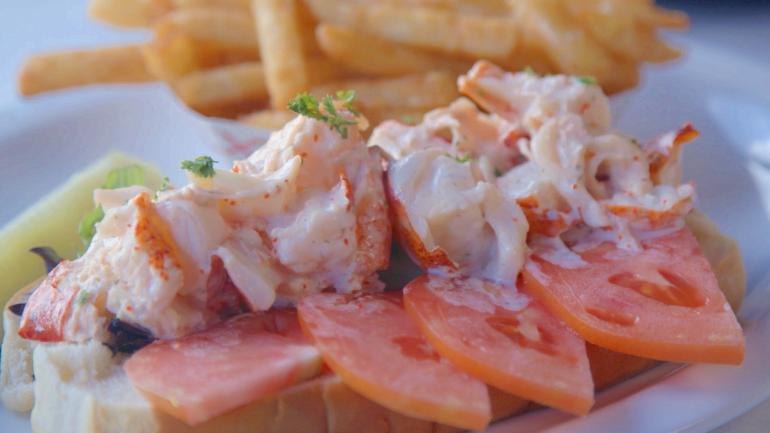 A lobster roll at the Rustin Inn Crabhouse in Fort Lauderdale, Florida A lobster roll at the Rustin Inn Crabhouse in Fort Lauderdale, Florida
