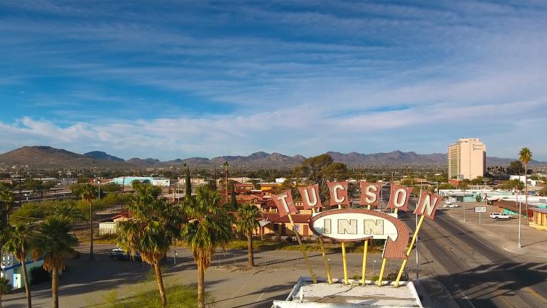 Classic signage and desert views in Tucson, Arizona Classic signage and desert views in Tucson, Arizona