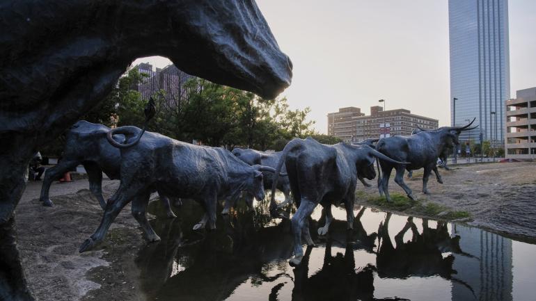Sculptures celebrating Texas' cowboy roots in Dallas Sculptures celebrating Texas' cowboy roots in Dallas