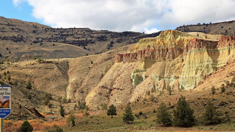 The magnificent Cathedral Rock at the John Day Fossil Beds National Monument The magnificent Cathedral Rock at the John Day Fossil Beds National Monument