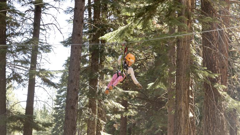 Soaring through the Fremont-Winema National Forest on a zip line Soaring through the Fremont-Winema National Forest on a zip line