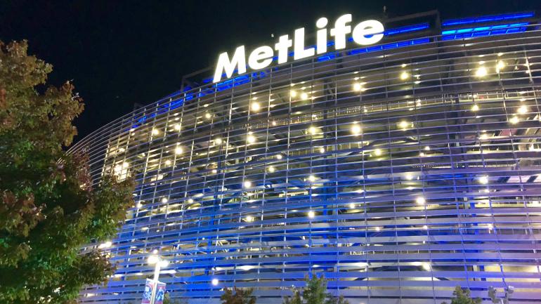 Nighttime views of MetLife Stadium, home to the New York Jets and New York Giants National Football League teams Nighttime views of MetLife Stadium, home to the New York Jets and New York Giants National Football League teams