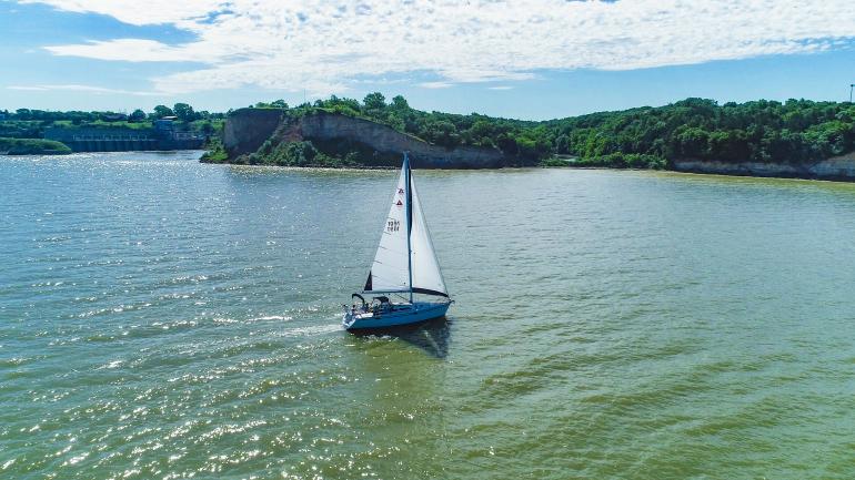 Sailing on Lewis and Clark Lake in Yankton, South Dakota Sailing on Lewis and Clark Lake in Yankton, South Dakota