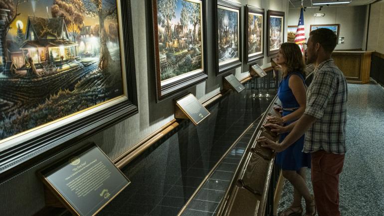 Viewing paintings by Terry Redlin at the Redlin Art Center in Watertown, South Dakota Viewing paintings by Terry Redlin at the Redlin Art Center in Watertown, South Dakota