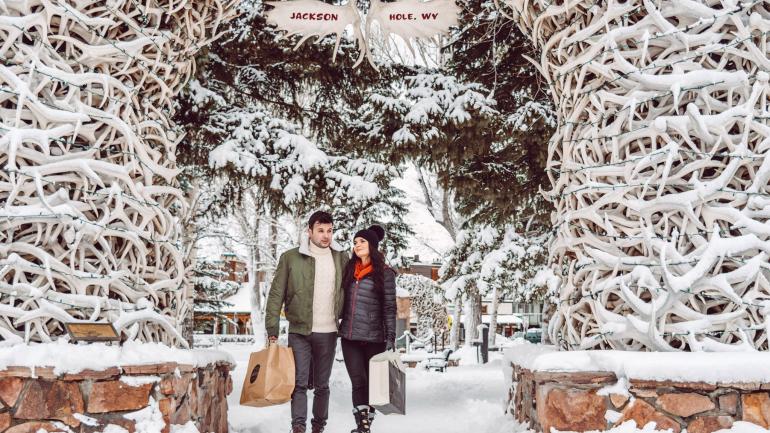 Shopping in a winter wonderland in Jackson Hole Shopping in a winter wonderland in Jackson Hole