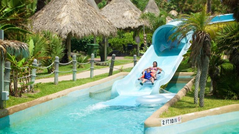 One of many fun water slides in the park One of many fun water slides in the park