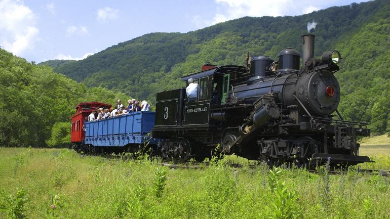 A scenic tour of the valley on the Durbin Rocket Excursion Train A scenic tour of the valley on the Durbin Rocket Excursion Train