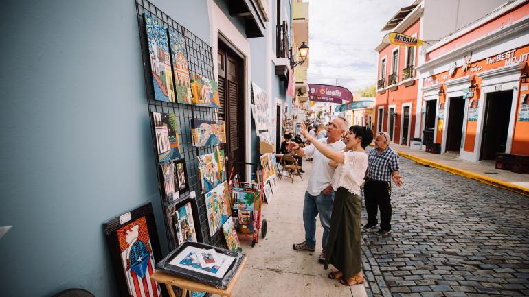 Shopping for locally made art in Old San Juan Shopping for locally made art in Old San Juan