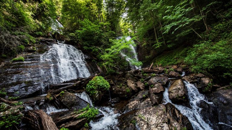Anna Ruby Falls in Helen, Georgia Anna Ruby Falls in Helen, Georgia