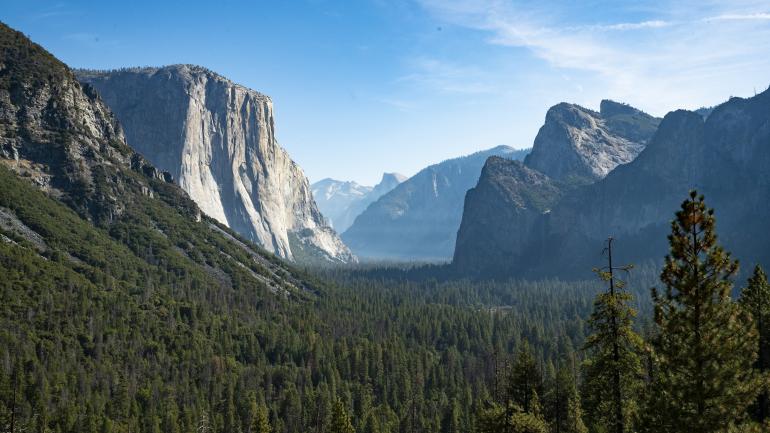 The famed Tunnel View in Yosemite National Park, California The famed Tunnel View in Yosemite National Park, California