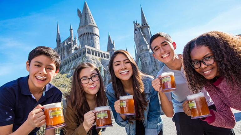 Sipping Butterbeer™ outside Hogwarts™ castle in The Wizarding World of Harry Potter™ Sipping Butterbeer™ outside Hogwarts™ castle in The Wizarding World of Harry Potter™