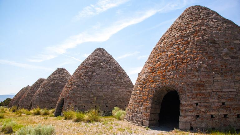 The beehive-shaped Ward Charcoal Ovens used for melting ore during the silver boom The beehive-shaped Ward Charcoal Ovens used for melting ore during the silver boom