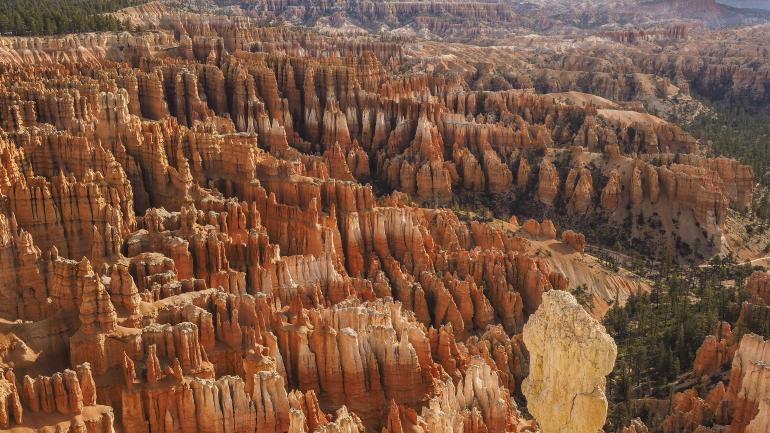 View overlooking the hoodoos of Bryce Canyon National Park in Utah View overlooking the hoodoos of Bryce Canyon National Park in Utah