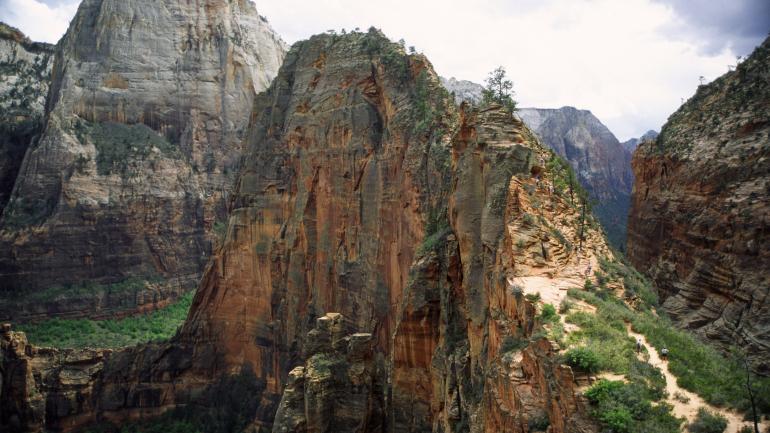 The towering Angels Landing rock formation in Zion National Park, Utah The towering Angels Landing rock formation in Zion National Park, Utah