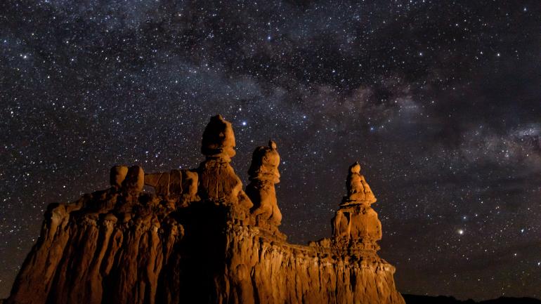 Stargazing in the Valley of the Goblins near Hanksville, Utah Stargazing in the Valley of the Goblins near Hanksville, Utah