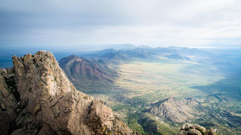 View of the Organ Mountains range from its highest point, Organ Needle View of the Organ Mountains range from its highest point, Organ Needle