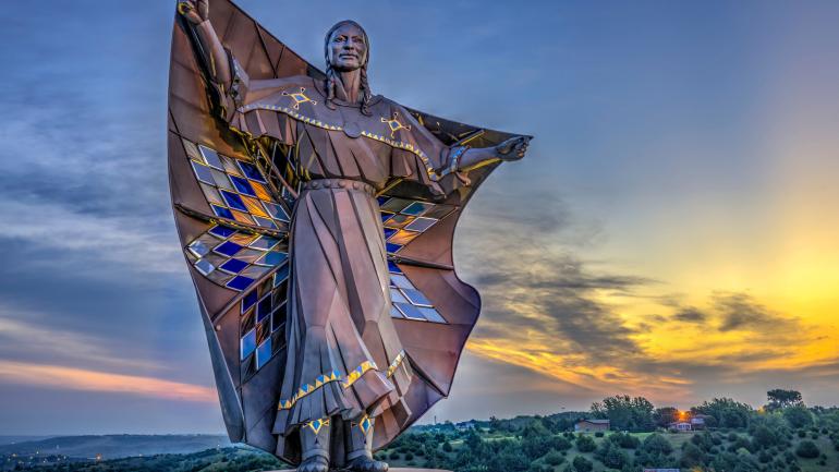 The Dignity of Earth & Sky sculpture in Chamberlain, South Dakota The Dignity of Earth & Sky sculpture in Chamberlain, South Dakota