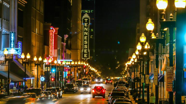 Popular nightlife and entertainment options lining Gay Street Popular nightlife and entertainment options lining Gay Street