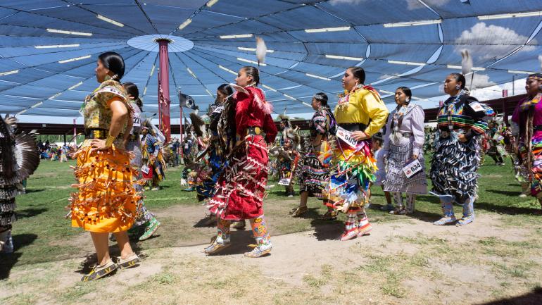 Traditional dancers at the Shoshone-Bannock Indian Festival in Idaho Traditional dancers at the Shoshone-Bannock Indian Festival in Idaho