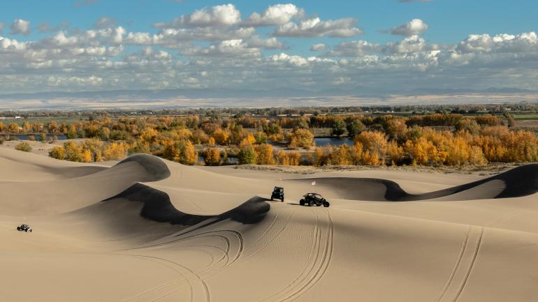 Off-roading on the St. Anthony Sand Dunes in Idaho Off-roading on the St. Anthony Sand Dunes in Idaho