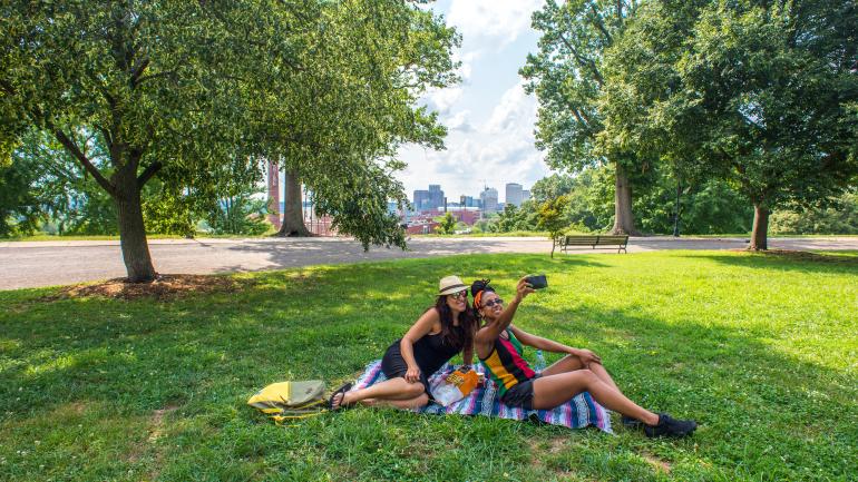 Posing for a photo at Libby Hill Park in Richmond, Virginia Posing for a photo at Libby Hill Park in Richmond, Virginia