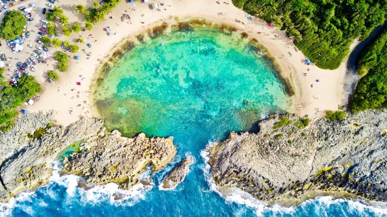 Aerial view of Playa Mar Chiquita, a beach in Manati, Puerto Rico Aerial view of Playa Mar Chiquita, a beach in Manati, Puerto Rico