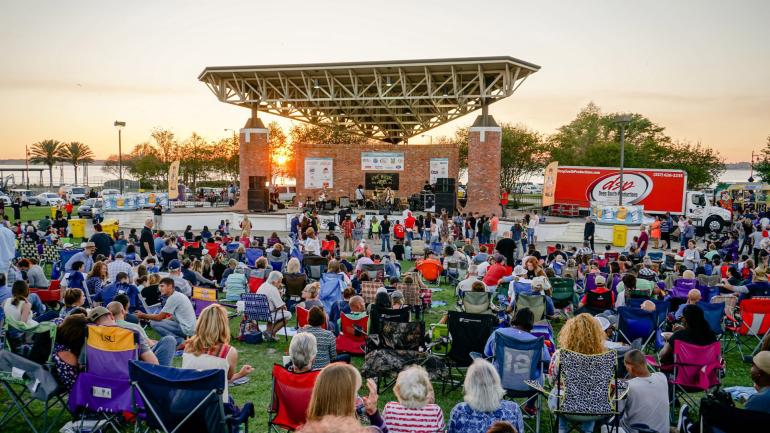 Music fans gathered at sunset for Live at the Lakefront Music fans gathered at sunset for Live at the Lakefront