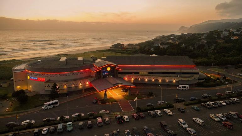The waterfront Chinook Winds Casino Resort, owned by the Confederated Tribes of Siletz Indians, in Lincoln City The waterfront Chinook Winds Casino Resort, owned by the Confederated Tribes of Siletz Indians, in Lincoln City
