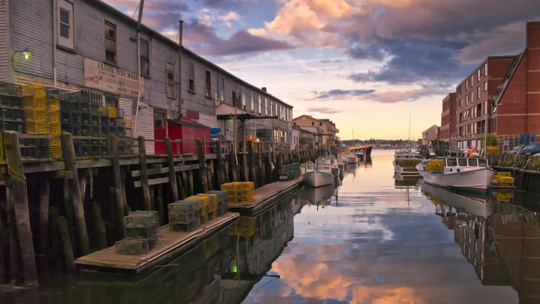 Beautiful sky over Portland, Maine’s waterfront Beautiful sky over Portland, Maine’s waterfront