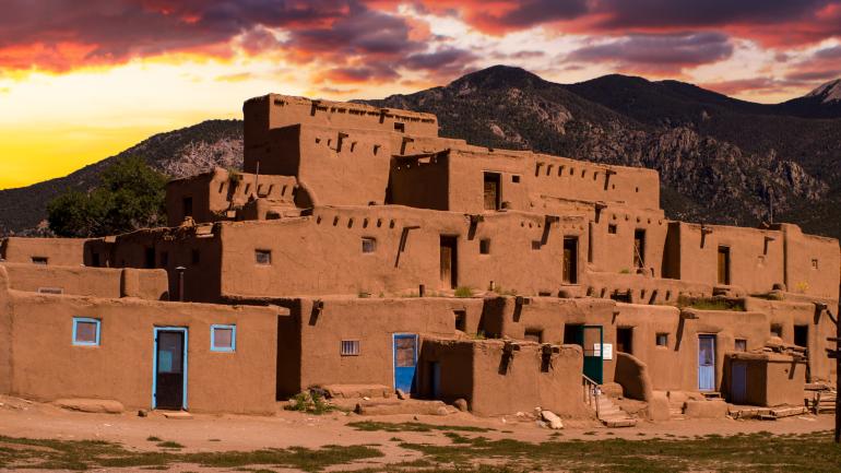 Traditional pueblo village in Taos Traditional pueblo village in Taos