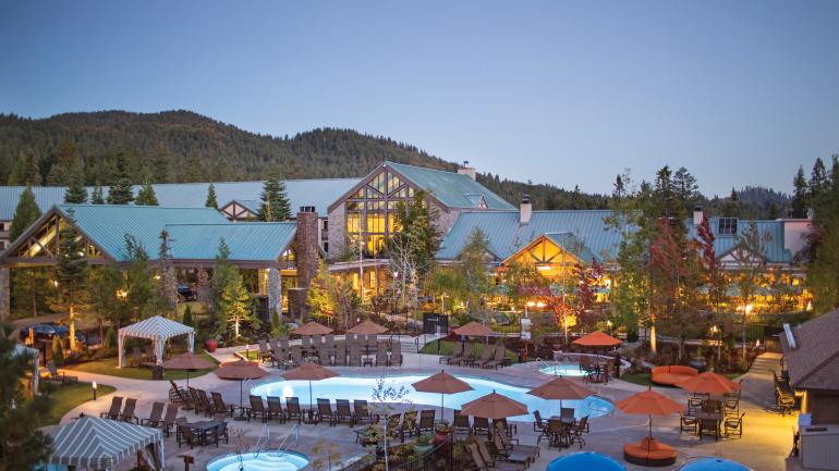 The beautifully rustic exterior of Tenaya at Yosemite in Fish Camp The beautifully rustic exterior of Tenaya at Yosemite in Fish Camp