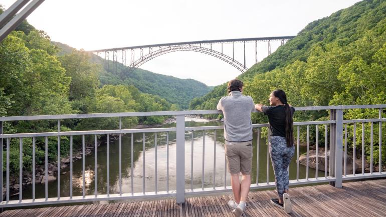 View of iconic New River Gorge Bridge in West Virginia View of iconic New River Gorge Bridge in West Virginia