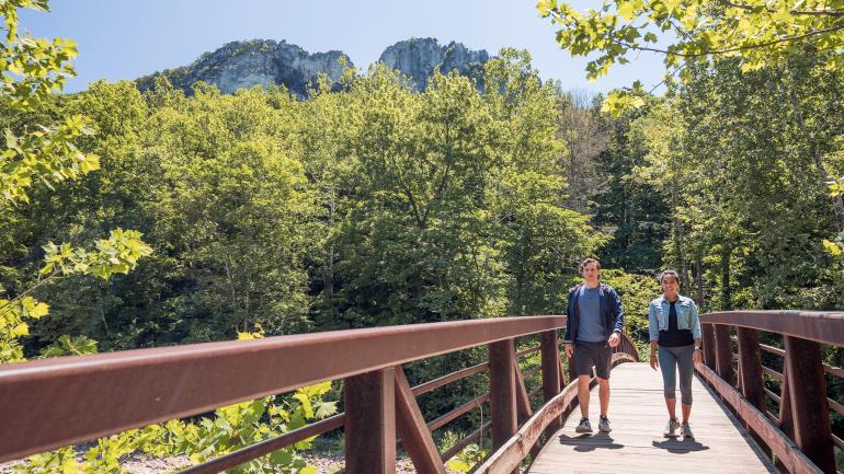 Hikers enjoying Spruce Knob-Seneca Rocks National Recreation Area in West Virginia Hikers enjoying Spruce Knob-Seneca Rocks National Recreation Area in West Virginia