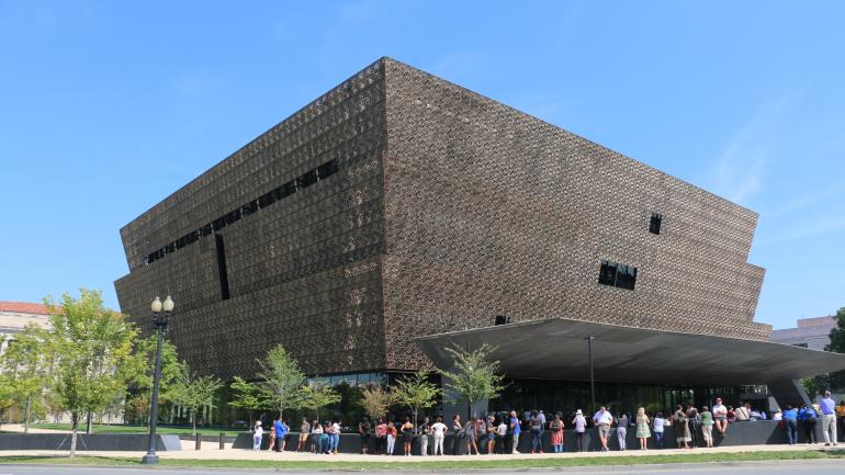 Exterior of the National Museum of African American History in Washington, D.C. Exterior of the National Museum of African American History in Washington, D.C.