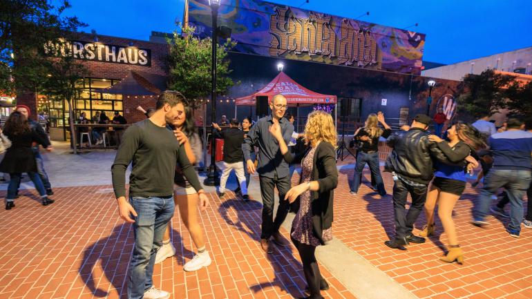 A celebratory atmosphere during Dancing in the Streets, one of Santa Ana’s popular recurring events A celebratory atmosphere during Dancing in the Streets, one of Santa Ana’s popular recurring events