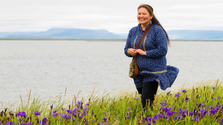 A coastal scene in Nome, the traditional homeland of the Iñupiat people A coastal scene in Nome, the traditional homeland of the Iñupiat people